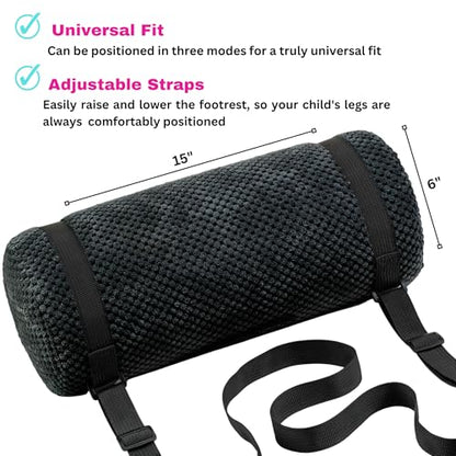 SWANOO Car Seat Foot Rest for Kids | Car Seat Accessories | - color: Black