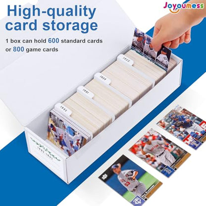 Trading Card Storage Box, card organizer box with dividers for Baseball, Sports, Game, Playing Card Collection, pack of 6 - size: 6 pack with 24 dividers