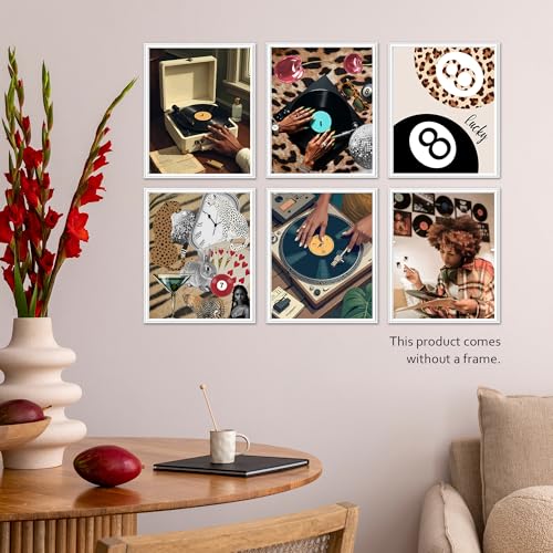 Isfvqyub Preppy Leopard Cheetah Wall Art, Aesthetic Stockholm Skateboard Poster For Girl Boy, Trendy Retro Black Boy Wall Decor For Bedroom Dorm College Apartment, Set Of 6 -A16 - size: Stockholm