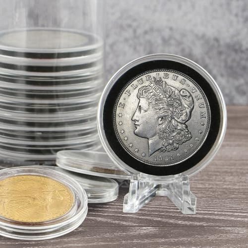 OnFireGuy Clear Display Stand Easel for Holder Coin Capsules Challenge Medals Casino Chips, 10 Pack
