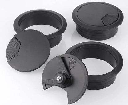 TuTuYa 8PCS Desk Grommet 2 Inch, Desk Hole Cover 2 Inch (50 mm) Black with Hole Saw, Cable Pass Through, Ideal Solution for Office and Home Table Cable (Black, 2 Inch_50 mm) - color: 2Inch_50mm Black 8PCS