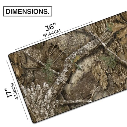 MPCO. Real Tree Large Gaming Desk Pad - 36" x 17" Duraglyde Fabric APX – Without Logo Desk Mats - Non-Slip, Washable, Smooth Glide for Precision Gaming & Work - color: Duraglyde Apx – Without Logo