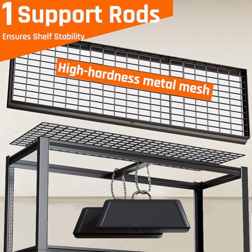 27" D Storage Shelves, Garage Shelving Heavy Duty Metal Adjustable Garage Shelves, Shelving Units Industrial Shelving for Warehouse, 62" W x 27" D x 78" H,Black - size: 62"Wx78"Hx27"D | 5 Tier