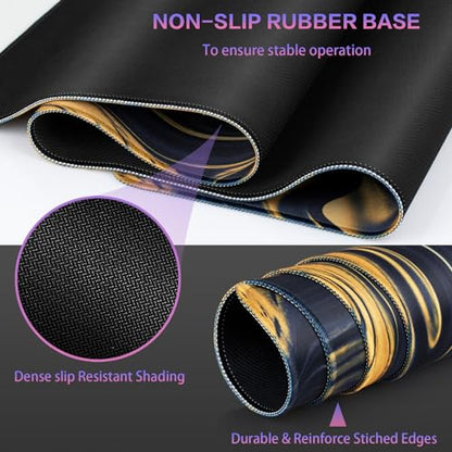 Canjoy Gaming Mouse Pad, Fluid Pattern Mouse Pad 31.5x11.8inch Large Extended Computer Mouse Mat Keyboard Full Desk Mousepad for Gaming, Office, Home - color: Blue-purple Fluid, size: 800*300mm