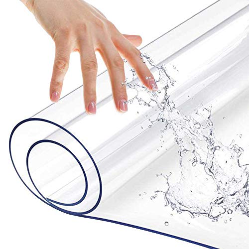 30x70 Inch Transparent Protector Mat for Table Clear PVC Table Pad Desk Top Cover Mat Waterpfoof Plastic Desk Protector for Dining Coffee Table Conference Table - color: Clear Rectangle, size: 30" x 70"