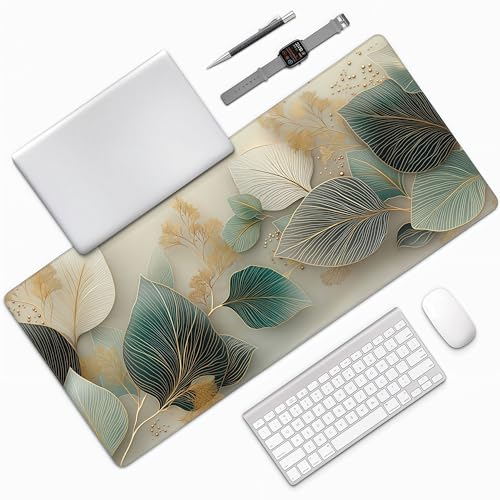 Large Gaming Mouse Pad, Non-Slip Rubber Base, Floral Pattern Design, 35.4x15.7 Inch, Ergonomic for Office and Gaming - color: Floral Pattern