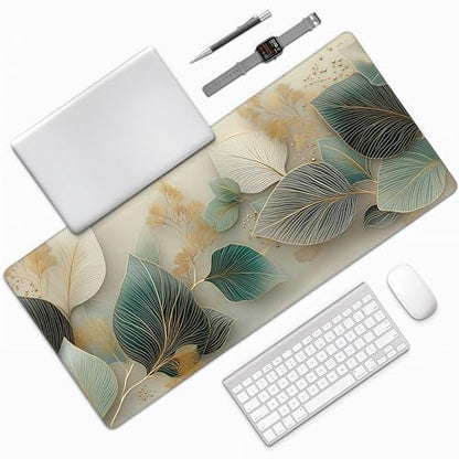 Large Gaming Mouse Pad, Non-Slip Rubber Base, Floral Pattern Design, 35.4x15.7 Inch, Ergonomic for Office and Gaming - color: Floral Pattern