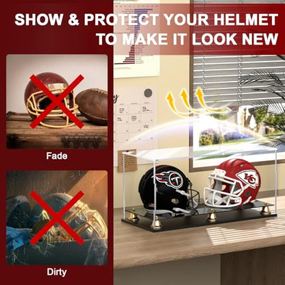 Double Mini Helmet Display Case - size: 17.4 x 7.1 x 7.9 inch