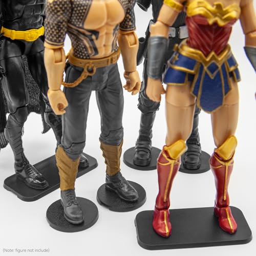 28PCS 6inch Action Figure Stand Bases, Assembly Display Holder Accessories, Fit for Most 1/12 Scale Mavel Legends Series/Gi Jeo Classified Series/D C/Mo tu Figures, Black/ Mix Square & Round Shape - color: 28PACK Black(Square&Round)
