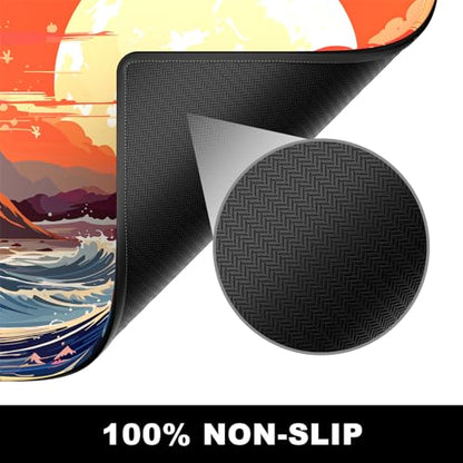 BOSOBO Large Desk Mat, Extended Gaming & Office Home Mat, Long Keyboard Mat, Desktop Full Cover 31.5 x 11.8 Inches, Anime Japan Kanagawa Wave - color: Anime Japan Kanagawa Wave, size: XL - 31.5 x 11.8 Inches