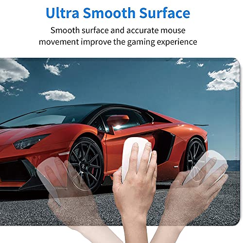 31.5x11.8 Inch Non-Slip Long Extended Large Gaming Mouse Pad with Stitched Edges XL Laptops Keyboard Mouse Mat(Lambo) - color: Lambo