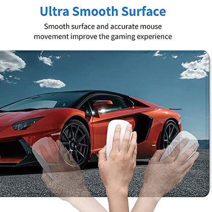 31.5x11.8 Inch Non-Slip Long Extended Large Gaming Mouse Pad with Stitched Edges XL Laptops Keyboard Mouse Mat(Lambo) - color: Lambo