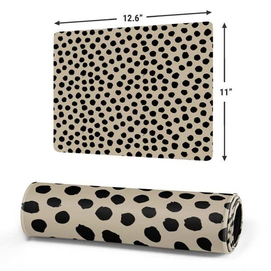 Skinit Small Gaming Mouse Pad - Cheetah Spots Design with Stitched Edges, Waterproof, Non-Slip Rubber Base, Desk Mat for Keyboard & Mouse, 12.6" x 11" inches - color: Brown - PTTRNS01, size: 12.6" x 11"