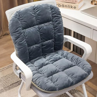 Desk Chair Cushion Non-Slip Rocking Seat Cushion Office Chair Pad Dorm Seat Cushion with High Back Support Soft Seat Pad with Ties for Office Car Home Dining Room Kitchen - color: Dark Grey