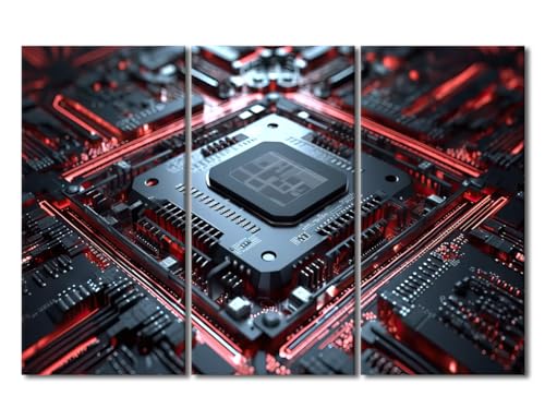 Circuit Board Wall Art Smart Chip Pictures Posters & Prints Large Wall Art Microchip Processor Canvas Wall Art for Bedroom Modern Artwork Stretched and Framed Ready to Hang (60"Wx40"H - color: Artwork-03, size: 60"Wx40"H
