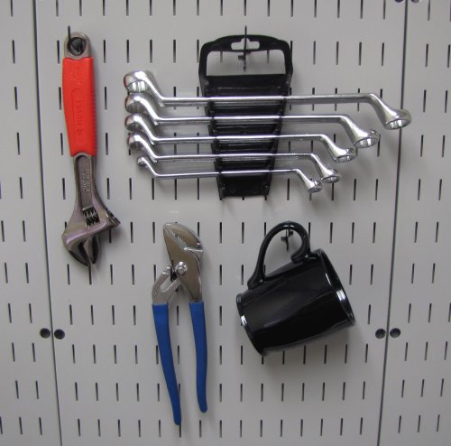 Wall Control Medium 1-7/8in Hook Pack - Slotted Metal Pegboard Hooks Pegboard and Slotted Tool Board - Black - color: Black, size: 4 Count (Pack of 1)
