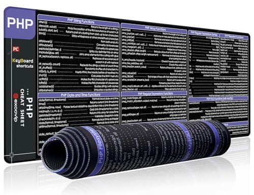 excovip Shortcut Mouse Pad for PHP,31.4x11.7x0.07 inch Extended Large Cheat Sheet Mousepad PC Office Spreadsheet Keyboard Shortcut Mouse Mat with Non-Slip Stitched Edge 0432 - color: For PHP