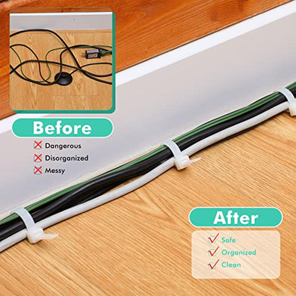 Shappy 36 Inch 50 Pcs Zip Ties Heavy Duty Strong Large Cable Wire Ties Zip Industrial Sturdy Wire, Awnings Tying Branches Bundling of Crops Fixed Water Pipes (White) - color: White, size: 36 inch