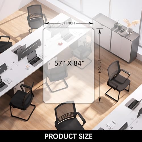 Kuyal Clear Chair Mat, Hard Floor Use, 4.75'×7' Transparent Office Home Floor Protector mat Chairmats (57" X 84" Rectangle) - size: 57" x 84" Rectangle