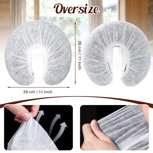 100PCS Disposable Face Cradle Covers, Universal Size Face Rest Covers for Massage Table, Ultra Soft Non-Woven Massage Table Headrest Cover Disposable Fitted Headrest Cradle Cover for Chairs