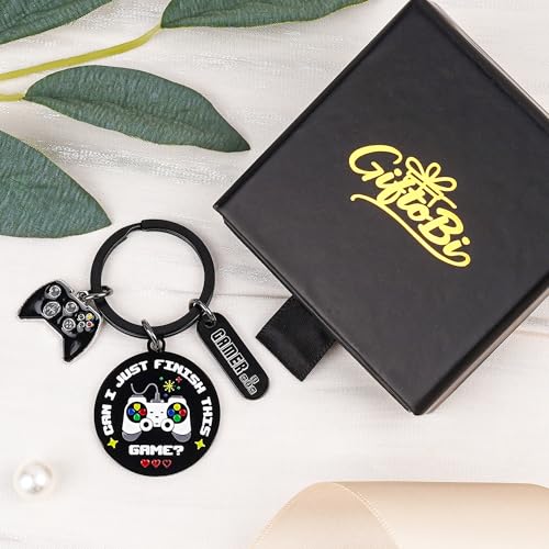 Video Game Gifts Keychain, Gamer Keyring Controller Metal Charm, Fun Gaming Key Chain Gift for Boys Game Players Lover Teens