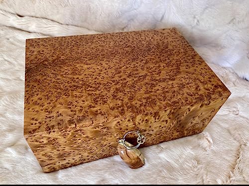Hand Carved Wooden Multipurpose Keepsake Jewelry Decorative Art Box Storage Organizer (Large wood Box,Antique) (X-Large With Lock 1) - size: XXX-Large Thuya With Lock 1