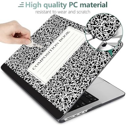 DONGKE Compatible with MacBook Pro 16 Inch Case (2026-2021 Release, M5 M4 M3 M2 M1 Pro/Max Chip), Plastic Hard Shell Cover with Keyboard Cover & Screen Protector for MacBook Pro 16", Composition Book - color: Composition Book