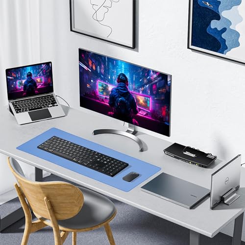 ALOANES Waterproof Gaming Mousepad Large Mouse Mat Non-Slip Rubber Base | Blue Grain Jacquard Surface Keyboard Desk Mat for Computer Office Home XL 31.5"x11.81"x0.12" - color: 01- Pro Blue, size: 31.5L x 11.8W inches