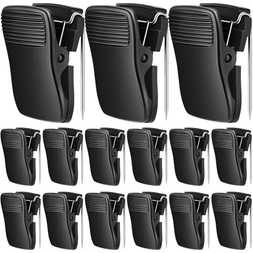 Chiisong Cubicle Clips Fabric Panel Cubicle Accessories Fabric Partition Panel Messages Hooks Office Photos Wall Clips for Notes Memos (Black,15 Pcs) - color: Black