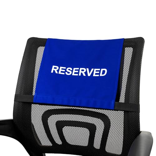 Aspire 100 Pcs Reserved Chair Covers with Elastic, Stretchable Reserved Seating Signs for Recliner Chair, Sofa Reserved Headrest Cover - color: Blue, size: 100 packs