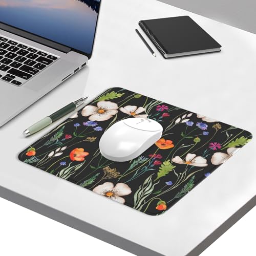 eulps Mouse Pad with Stitched Edge, Multiple Patterns Computer Mouse Pads with Non-Slip Rubber Base, Washable Cloth Mousepad, for Gaming, Laptop, PC (Wildflower Night) - color: 29Wildflower Night