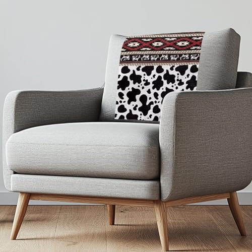 Aztec Tribe Geometric Cow Print Recliner Headrest Protectors, Anti-Wear Sofa Headrest Protective Cover for Furniture Slipcovers Headrest Cover for Sofa Furniture Chair Theater Seat - color: Aztec Tribe Geometric Cow