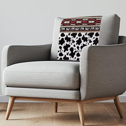 Aztec Tribe Geometric Cow Print Recliner Headrest Protectors, Anti-Wear Sofa Headrest Protective Cover for Furniture Slipcovers Headrest Cover for Sofa Furniture Chair Theater Seat - color: Aztec Tribe Geometric Cow