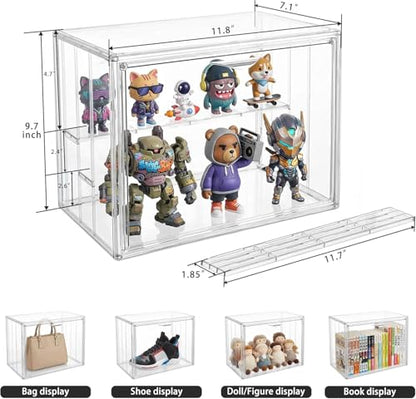 Clear Acrylic Display Case for Figures (Set（4 Pack）, 7.1"+14.2") - color: Set（4 Pack）, size: 7.1"+14.2"