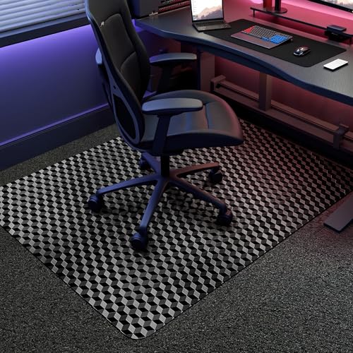 BesWin Office Chair Mat for Carpet, 48" x 30" Computer Desk Chair Mat for Low Carpeted Floors, Thick and Sturdy Carpet Protector for Rolling Chairs, Easy Glide Floor Mat for Home, Gaming (Black) - size: 30"×48" (for Low-pile Carpet)