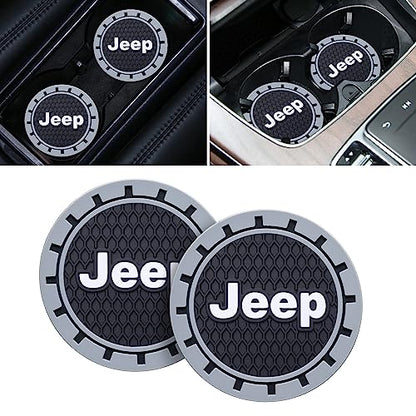 Car Cup Coaster, 2PCS Universal Non-Slip Cup Holders, Compatible with Jeep Series Car Cup Holder Coasters，Car Drink Coaster Holder Accessory, Black - color: Hs33 Black