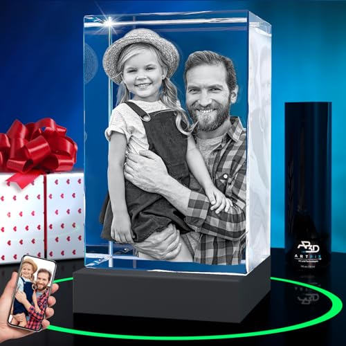 ArtPix 3D Premium Crystal Photo, Personalized Gifts for Women, Wife, Mom, Her, Him, Men, Great Customized Gift With Your Own Photo - Anniversary, Wedding, Birthday - size: Medium Premium, style: Portrait