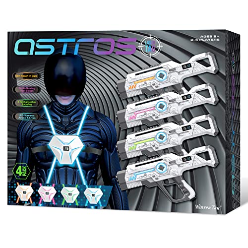 Winyea Tag Laser Tag Rechargeable, Lazer Tag Guns for Kids Gifts for Teens & Adults, Family Games and Teenage Group Activity Outdoor Cool Toy, Ages for 8 9 10 11 12+ Years Old Boys & Girls - size: 4 Pack-With Vest