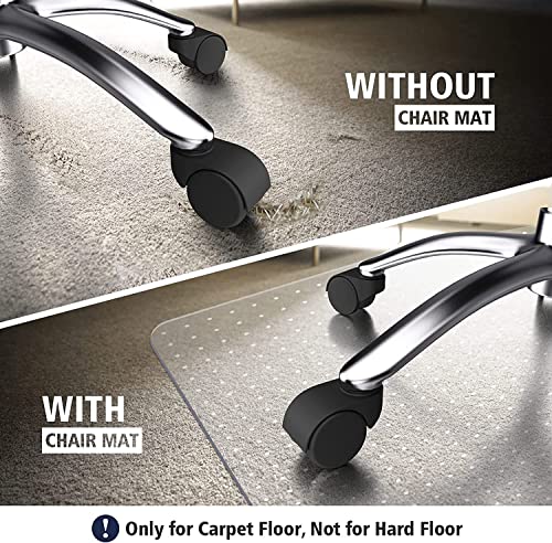 Azadx Office Chair Mat for Carpet Desk Chair Mat for Carpeted Floors Large Floor Mat for Office Chair on Low, Standard and No Pile Carpeted Floors Durable Carpet Protector Mat (36x 55'' Rectangle) - size: 36" x 55" For Carpet