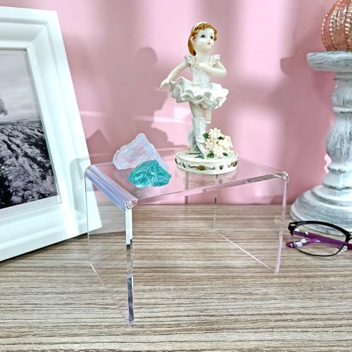 Plymor Clear Acrylic Rectangular Display Riser, 4" H x 6" W x 4" D (3/16" thick) - size: 4" x 6" x 4"