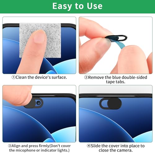 6 Pack Webcam Cover Slide Cover for iPhone iPad MacBook iMac Laptop PC, 0.03 inch Ultra Thin Web Camera Cover Blocker Slider Accessories for Privacy and Security (6 Pack)
