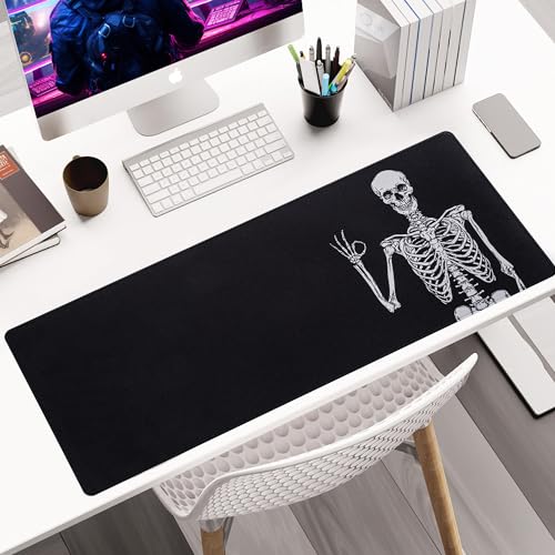 ALOANES Waterproof Gaming Mousepad Large Mouse Mat Non-Slip Rubber Base | Desk pad Keyboard Desk Mat for Computer, Office Home, Right Skeleton Mat XL(31.50"x11.81"x0.12") - color: 03- Right Skeleton, size: 31.5L x 11.8W inches