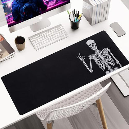 ALOANES Waterproof Gaming Mousepad Large Mouse Mat Non-Slip Rubber Base | Desk pad Keyboard Desk Mat for Computer, Office Home, Right Skeleton Mat XL(31.50"x11.81"x0.12") - color: 03- Right Skeleton, size: 31.5L x 11.8W inches