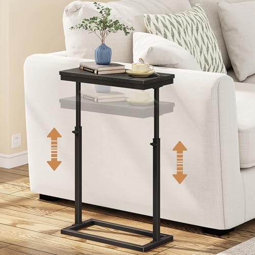 TUTOTAK End Table, Side Table, Tall Couch Table, Sofa Table, Living Room, Bed Room, Black TB01BK083 - color: Black, size: 1 Pack, style: Ordinary