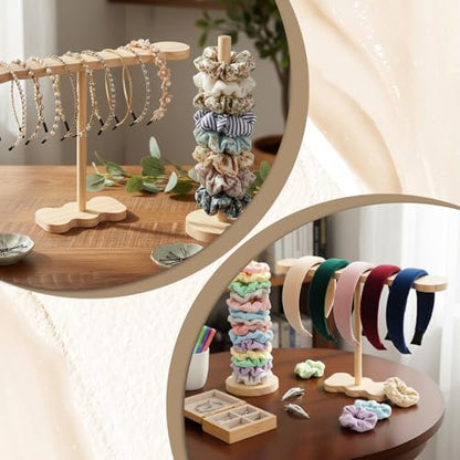 2 Pcs Scrunchie Holder Stand Headband Jewelry Holder Organizer Hanging Hairband Storage Hair Hoop Display Stand Space-Saving Jewelry Scrunchy Holders for Girls Women HeadBands Bracelets Scrunchie