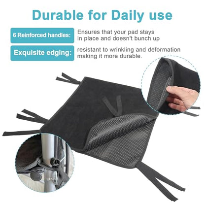 Waterproof Wheelchair Seat Cover Pads,6 Straps Reusable Seat Pads Cover with Anti-Slip Protector Washable for Elderly,Incontinence Patients,Nursery