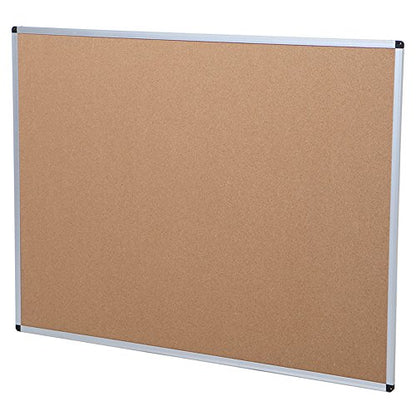 VIZ-PRO Cork Notice Board, 48 X 36 Inches, Pack of 2, Silver Aluminium Frame - size: 2 Pack 48 X 36 Inches