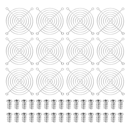 PATIKIL 90mm Fan Finger Grill, 12 Pcs Metal Ventilation Grill Guard Cover with Screws for Industry Workshop Computer Household Refrigerators Air Conditioning, Silver - size: 90mm