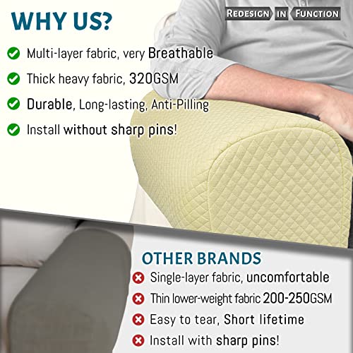 Roytub Couch Arm Covers, Sofa Arm Covers, Stretch Armrest Cover for Sofas, Armchair, Loveseat, Recliner, Sofa armrest Cover, Arm Chair Covers Set of 2(Medium, Light Yellow) - color: Yellow, size: M - 17.5"(D) × 6.3(W) × 8.2(H)