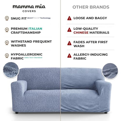 Premium Stretch Couch Covers for Sofa - Sofa Chair Cover Washable, Dogs & Pets Friendly - Elastic Polyester Loveseat Slipcovers - Non-Slip Love Seat Couch Covers - Blue (64"-85" Wide) - color: Blue, size: 64"-85" Wide